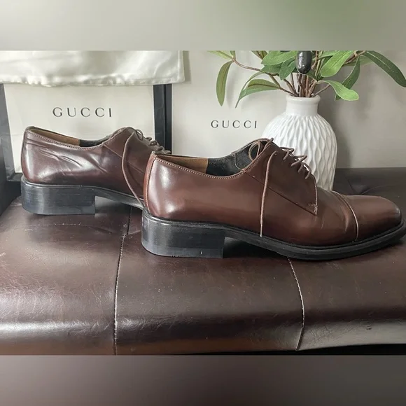 Gucci Brown Leather Oxfords